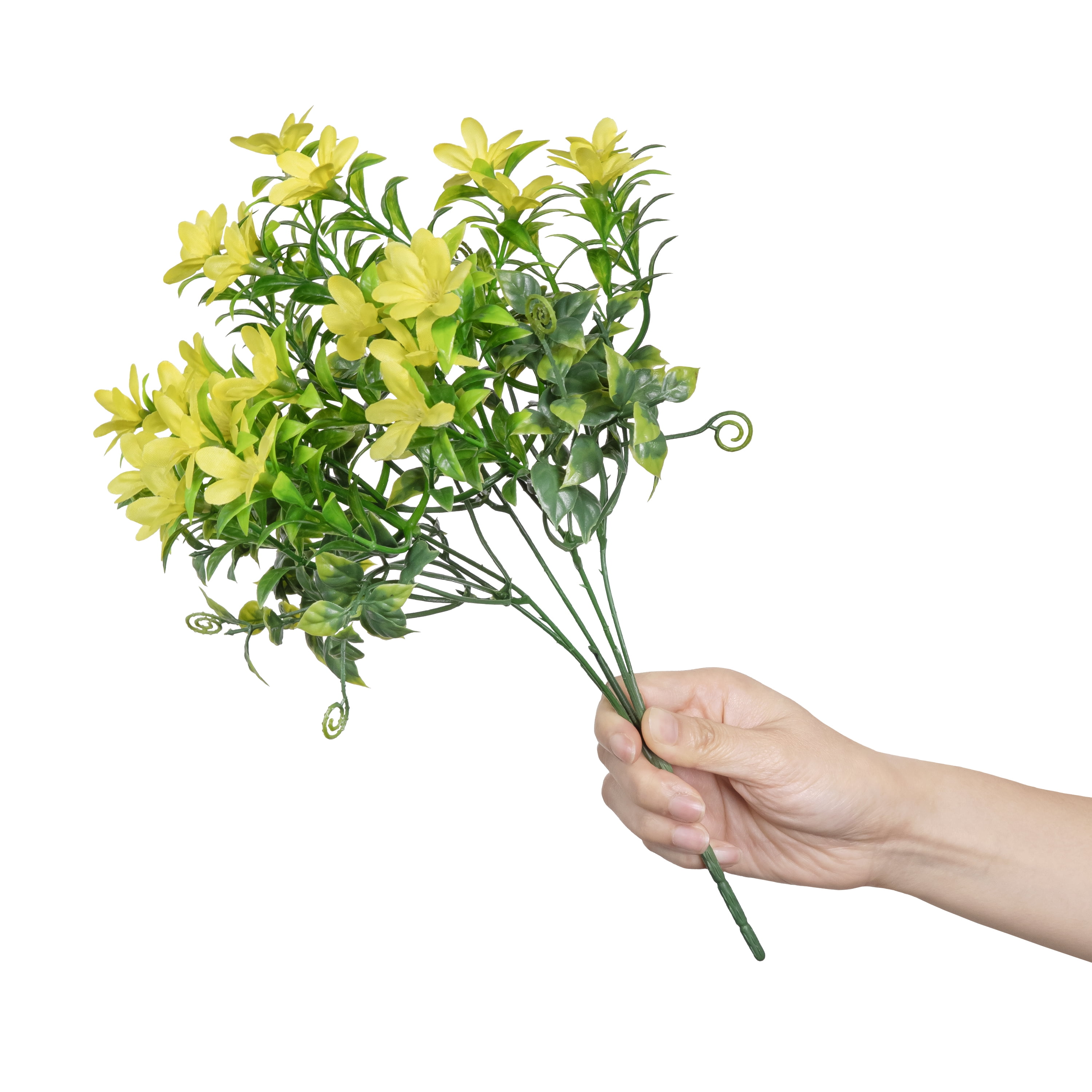 (4 pack) Mainstays 13 in Yellow Artificial Mini Flower Pick, Indoor Use