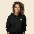 thumbnail image 3 of Dalix Alien Embroidered Fleece Cropped Hoodie Cold Fall Winter Women in Black 2XL XX-Large, 3 of 5