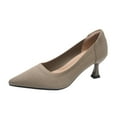 thumbnail image 2 of Dpityserensio Women's Fashionable Casual Style Can Be Worn In All Seasons Solid Color Straight Grain Knitted Pointed Toe Shallow Mouth High Heels, 2 of 9