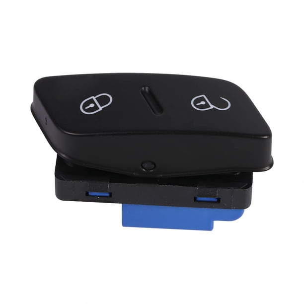 Interruptor de Bloqueo de Puerta de Coche, Botón de Bloqueo, Interruptor de Bloqueo Central Compatible Con Mk5, PlásTiCo Resistente DE, Negro y Azul, 1K0 962 125 LHD