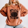 thumbnail image 6 of Pumpkin With Leaves Distressed - Women's Lightweight Garment Dyed Sweatshirt, 6 of 10