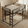 thumbnail image 2 of Homy Casa Full Loft Bed with Desk and Shelves, Heavy Duty Metal Platform Bed Frame 350 lbs, 2 of 7