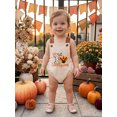 thumbnail image 5 of Cjfdfy Newborn Baby Boy Fall Thanksgiving Ouftits My First Thanksgiving Turkey Romper Turkey Embroidery Sleeveless Overalls Corduroy Bodysuit Cute Thanksgiving Fall Winter Outfit, 5 of 10