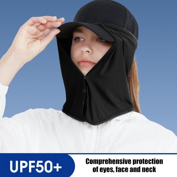 Gorra de protección solar Likrtyny Cubierta facial de protección Para el cuello al aire libre de secado rápido negro