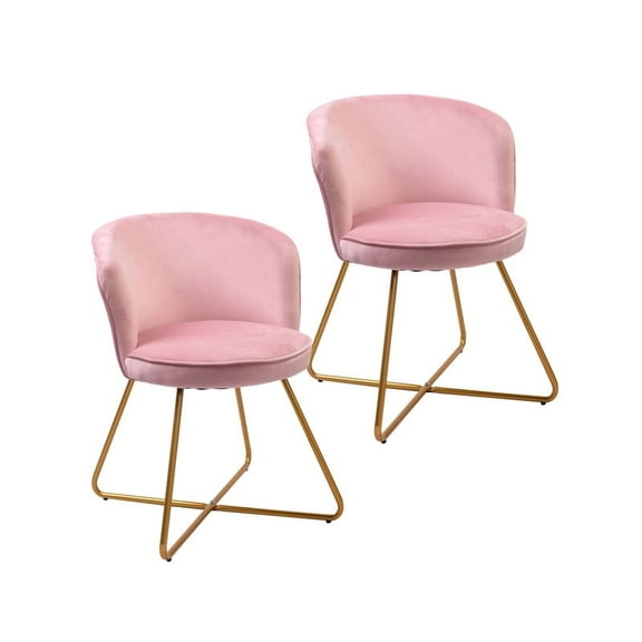 Porthos Home Orry Dining Chairs, Velvet Upholstery, Gold Dipped Metal Legs (Set of 2)