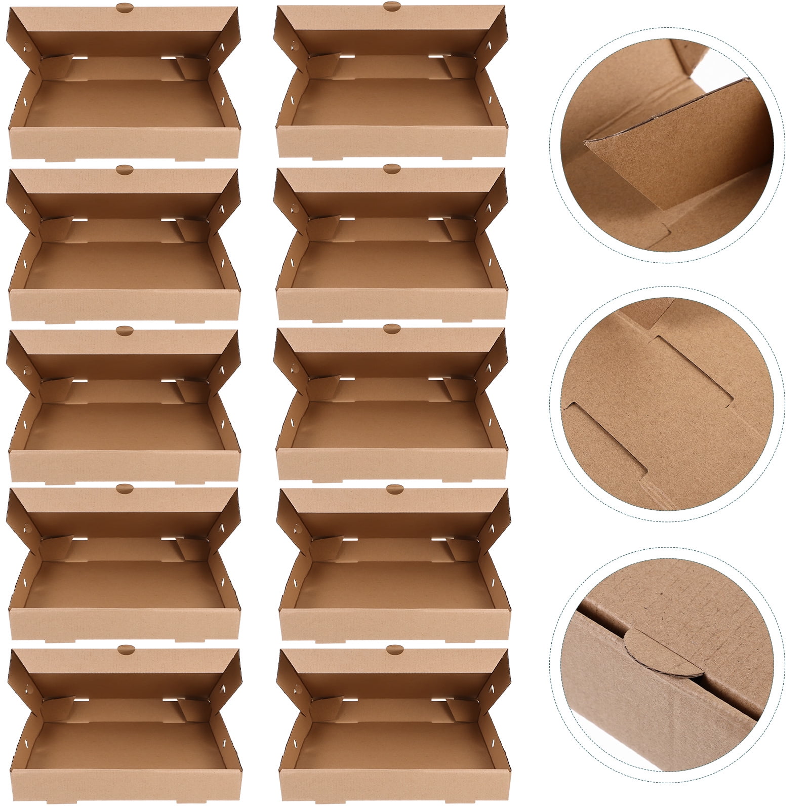 10pcs Corrugated Paper Pizza Box Empty Corrugated Paper Pizza Case