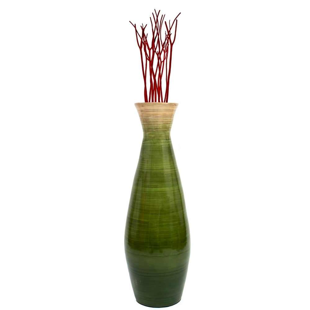 24 Tall Bamboo  Floor  Vase  Glossy Green Walmart com Walmart com