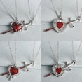 thumbnail image 2 of Matching Love Necklace Heart With Rapier Charm Alloy Couples Jewelry For Him Her Gift For Valentines Day, 2 of 8