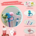 thumbnail image 5 of 10pcs Animals Straw Tips Cover, Silicone Straw Toppers for 6-8mm (1/4 Inch) Small Size Straw Dust-Proof Straw Cover Plugs for Drinking Straws Portable Straw Caps Decoration, 5 of 5