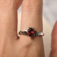 thumbnail image 4 of Vampire bat ring real garnet ring pear cut 925 Sterling Silver January birthstone Halloween jewelry, 4 of 4
