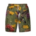 thumbnail image 4 of Lsque Mens Swim Trunks Humming Bird Pattern - Bathing Suit Compression Liner - Beach Swim Shorts Swimwear - (S-3XL) - Stretch Quick Dry -Large, 4 of 9