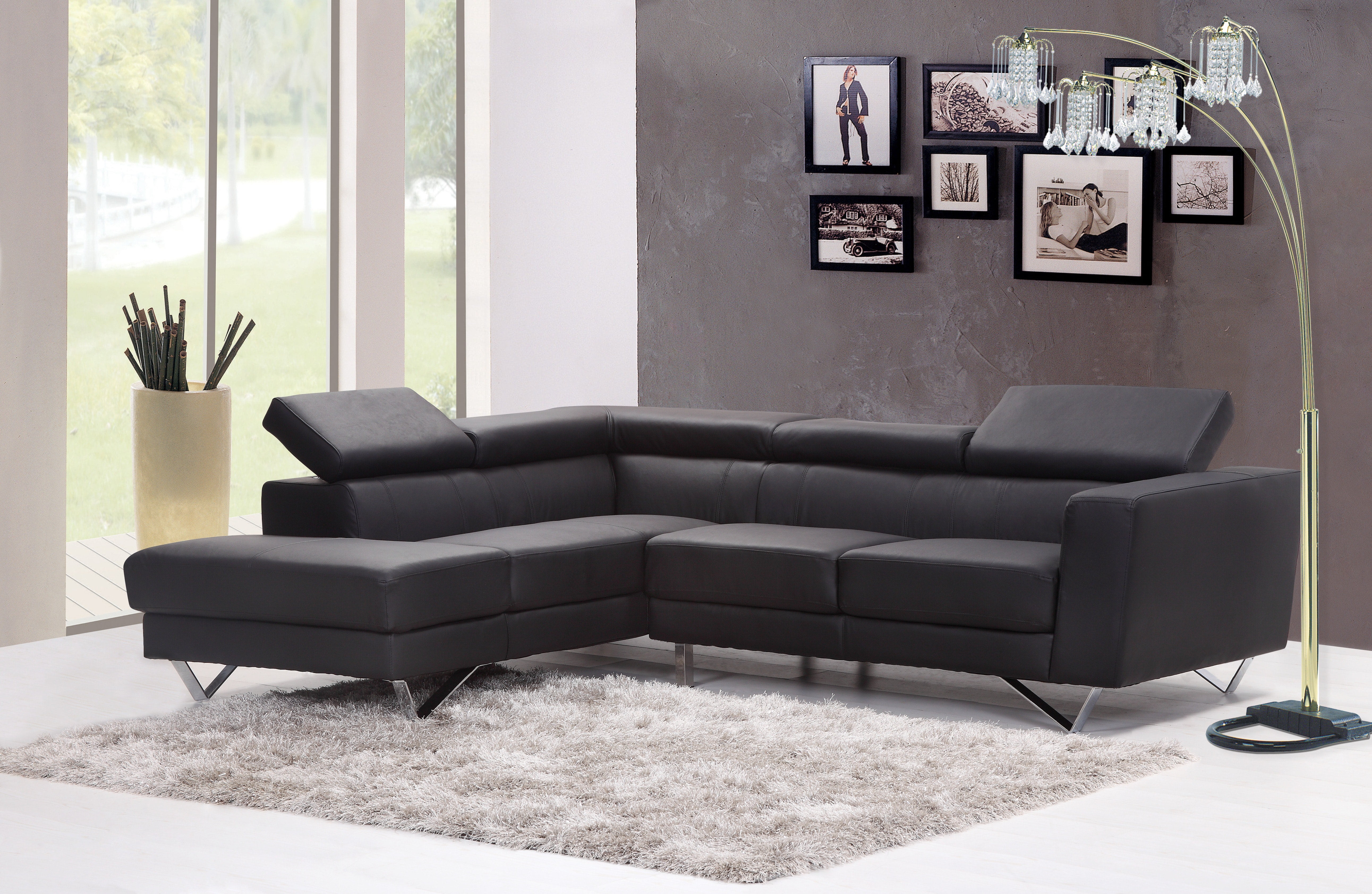 Lighting Fixtures, BLACK 4-HEAD CRYSTAL INSPIRED ARCH FLOOR LAMP, Table Lamps, Floor Lamps,