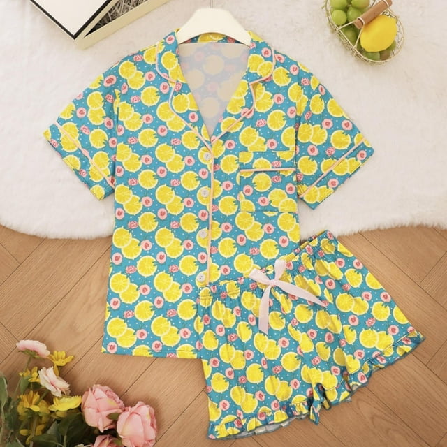 TINZ Valentines Pjs Sets For Women 2 Piece Silk Pajama Button Down Sleeve Sets Comfy Lounge Sets For Women