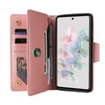 thumbnail image 4 of Allytech Google Pixel 7 Wallet Case with Zipper Pocket, Luxury PU Leather Flip Cover with Card Slots & Wrist Strap, Shockproof Kickstand Magnetic Buckle Protective Case for Women Men, Rosegold, 4 of 15