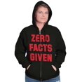 thumbnail image 3 of Funny Political Pun Zero Facts Given Unisex Fleece Graphic Zip Up Hoodie Brisco Brands 2X, 3 of 5