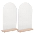 thumbnail image 4 of Shisuyan 2pcs Acrylic Earring Display Racks Wood Base Ear Studs Display Stand Jewelry Holder, 4 of 8