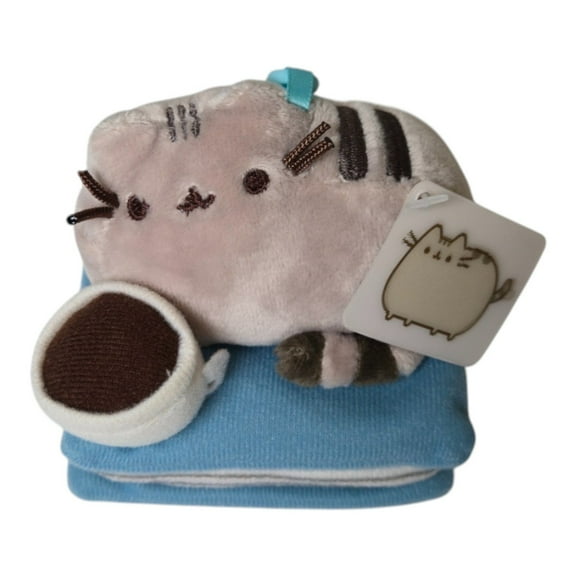 Pusheen Enjoying Coffee on Book Backpack Clip - Barnes N' Nobles Exclusive