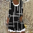 thumbnail image 2 of Moda mujer Atume Casual manga larga cuello redondo mariposa empalme vestido estampado Pompotops hdfakjf123, 2 of 3
