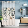 thumbnail image 6 of Summer Eucalyptus No Hooks Shower Curtain with Snap-in Liner Starfish Shell Green Leaf Ocean Vintage Shower Curtains for Bathroom, Waterproof, Easy Install, Washable 36"x78", 6 of 9