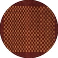 thumbnail image 1 of Ahgly Company Indoor Round Checkered Orange Modern Area Rugs, 3' Round, 1 of 4