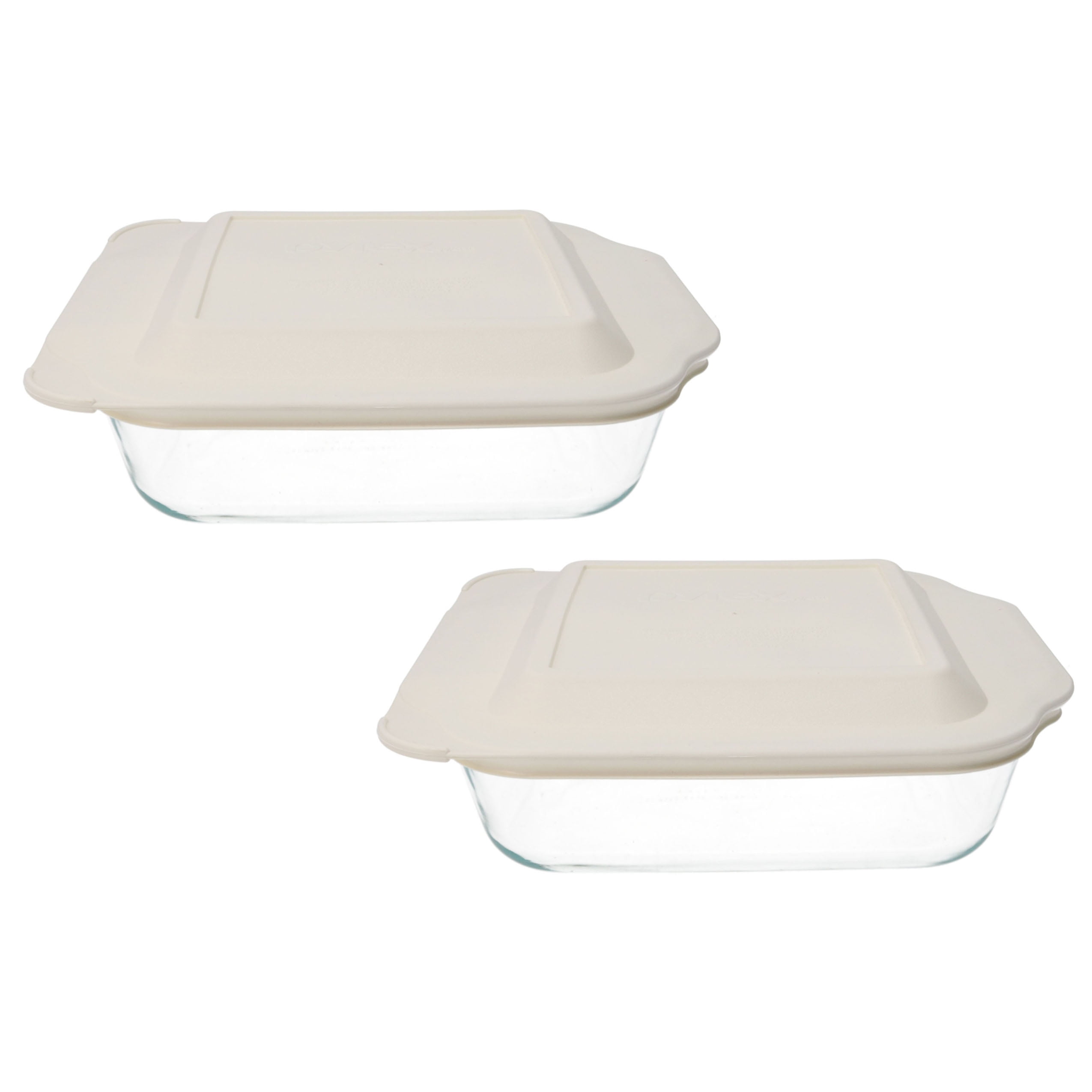 Pyrex 222 Square Glass Baking Dish w/ 222PC Sour Cream Plastic Lid