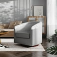 thumbnail image 3 of EMMA + OLIVER Traditional Polyurethane Foam Steel Swivel Accent Chair, Gray, 3 of 13