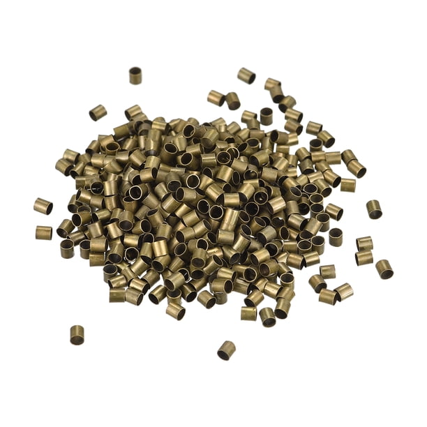 Cuentas de Tubo Engarzado Unique Bargains 500uds 2,5x2,5mm Bronce