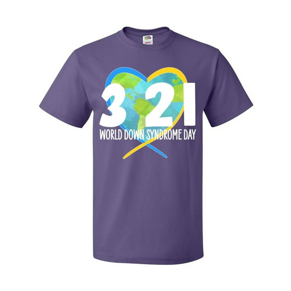 Inktastic 3 21 World Down Syndrome Day with Heart Shaped Earth T-Shirt