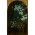 thumbnail image 2 of Francois-Louis Français 10x14 Gold Ornate Wood Frame and Double Matted Museum Art Print Titled - Adam and Eve Chased from Paradise (1877), 2 of 4