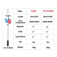 thumbnail image 3 of Light VL119 RGB Handheld Light Wand LED RGB Stick 2500-9000K Photography Lighting Magnetic Tube Light For Video Vlog ,Photographic Equipment, 3 of 7