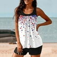 thumbnail image 6 of American Patriotic Swimsuit Tops Adjustable Straps Crew Neck Blouse Sleeveless Summer Swimwear 4th July Swim Top USA Flags Tankini Slim Fit Blouses, 6 of 6
