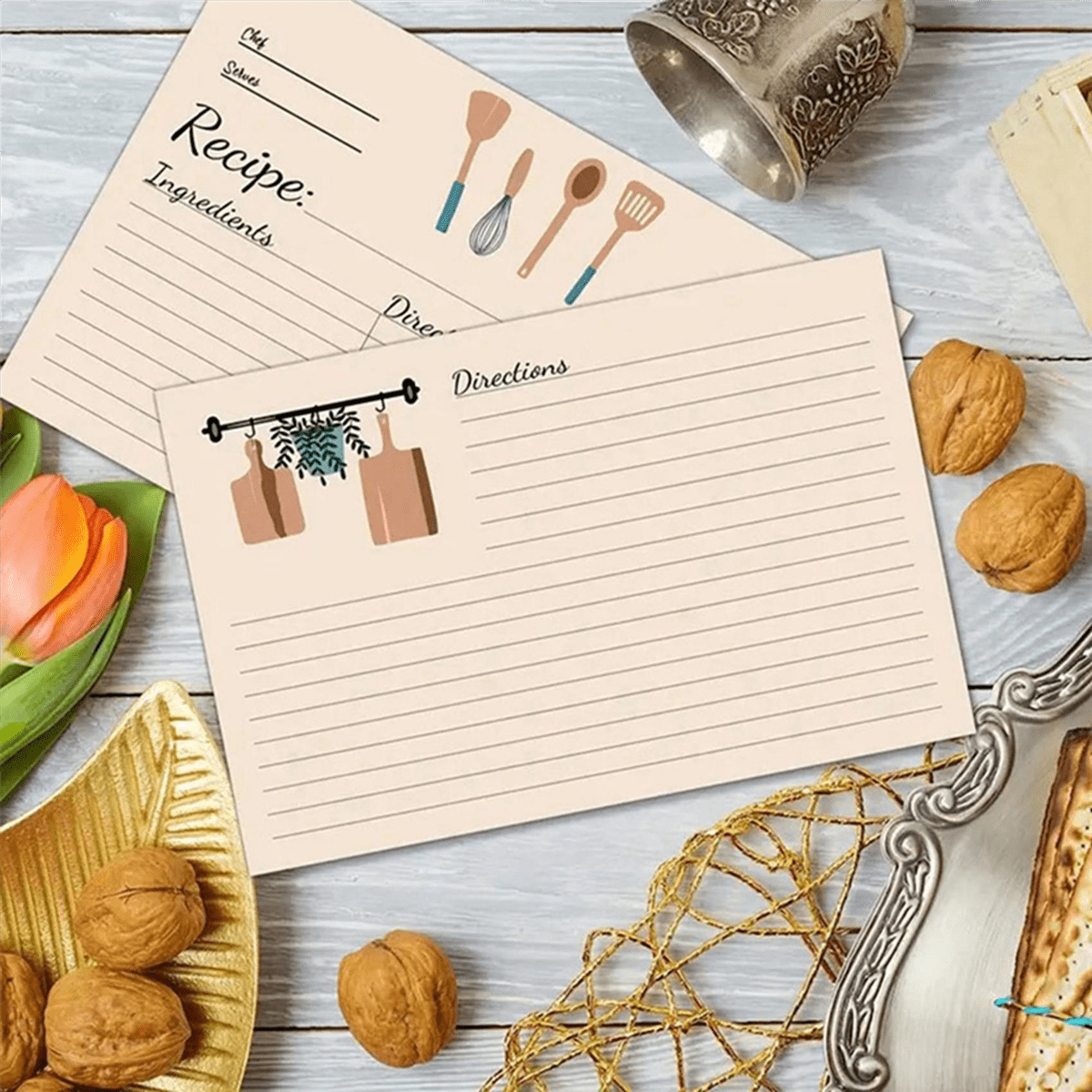 Recipe Cards 4X6Inches Set of 200 Double Sided Thick Cardstock Blank Recipe Cards for Mom, Sister, Daughter, Friend Gift