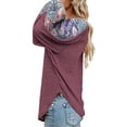 thumbnail image 4 of Blusa con Estampado de Empalme Bohemio con Cuello en V para Mujer Blusa Informal de Manga Larga con Corte Holgado Y Abertura Lateral ANGGREK  Otros, 4 of 6