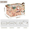 thumbnail image 7 of Yayeee Foldable Storage Basket for Shelves with Handles Set of 2 Waterproof Cloth Bins, Pink Christmas Santa, 7 of 7