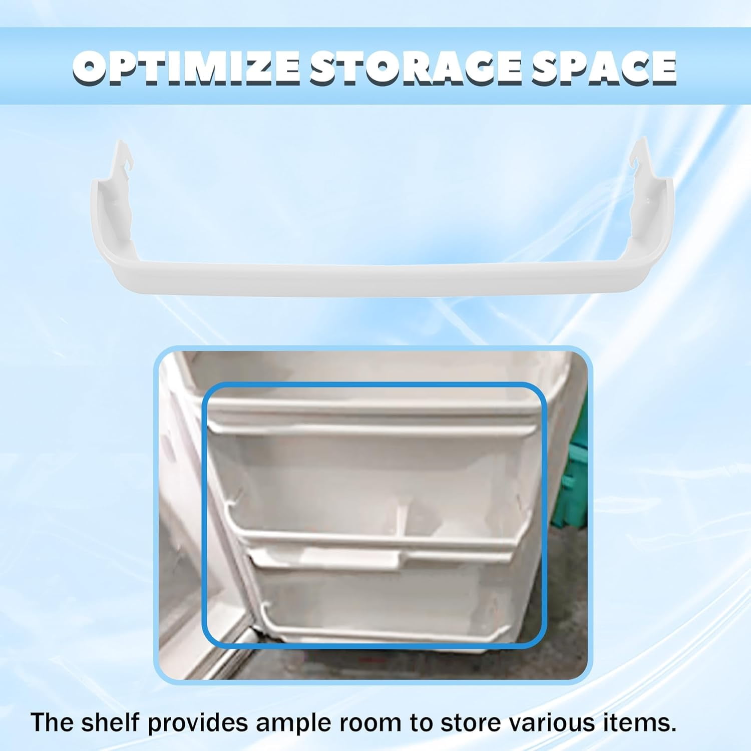 Replacement Drawer / Bin for Frigidaire / Kenmore Refrigerators — Fits Part # 240338001 / AP2115859 — White / Clear