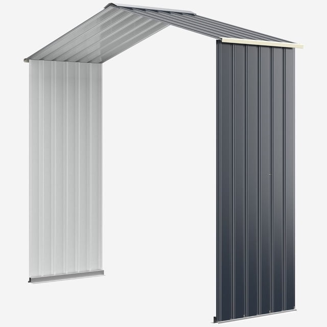 Costway Caseta Jardín Exterior Cobertizo con 4 Respiraderos y Puertas Individuales Casita Organizador para Patio Granja Gris