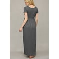 thumbnail image 3 of Made by Johnny Women's Short Sleeve Loose Plain Casual Long Maxi Dresses with Pockets XXL CHARCOAL, 3 of 6