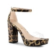 thumbnail image 1 of BLISSFUL STEP Sandales à Talons Blocs à Plateforme Transparente Imprimées pour Femmes Imprimé Léopard 7, 1 of 8