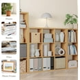 thumbnail image 2 of Anhdah 9 Cube Storage Organizer Bookshelf, Natural-Oak Wooden Bookcase Storage Shelf, Sturdy 9-Cube Organizer for Living Room, Bedroom, Home Office, Easy Assembly, 2 of 8