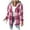 Hot Pink, variant on Xdegoge Fleece Lined Hoodies for Women Zip Up Drawstring Hoodie Coat Vintage Plaid Jackets with Side Pocket Outdoor Keep Warm Jacket Casual Thermal Coats