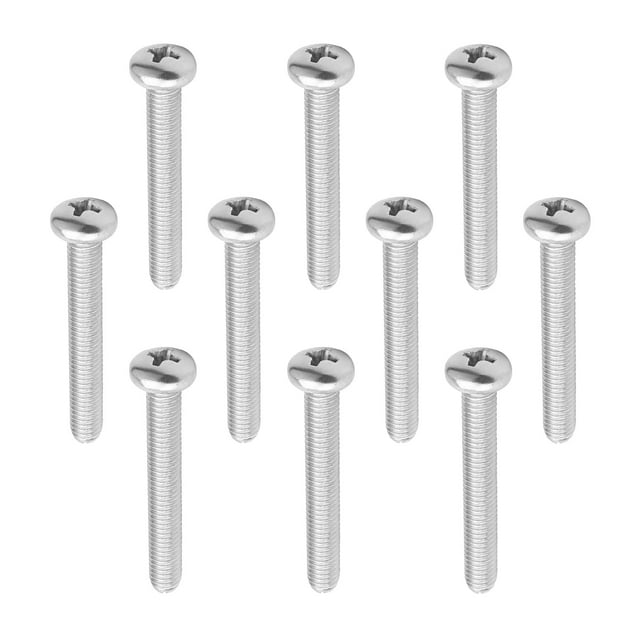 HUGFEGWE M5-0.8x35mm Vis de Poignée pour Poêle Phillips Boutons de Croix pour Armoire Vis de Machine en Acier Inoxydable 304 Remplacement Métrique pour Tiroir de Meuble Poignée de Tirage 50 Pcs CJB91-25640