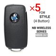 thumbnail image 4 of 5 piezas/lote KEYDIY NB08-3+1 mando a distancia universal 4 botones para Llave de coche KD900/-X2 MINI/-MAX color negro y plateado Yuxing, 4 of 5