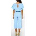 thumbnail image 3 of Chouyatou Women's Short Sleeve Bow Tie Wide Leg Cropped Capri Romper Palazzo Pants Jumpsuit, 3 of 5