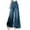 Blue, variant on LADIGASU Womens Summer Thin High Waist Pocket Large Wide Leg Jeans