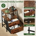 thumbnail image 4 of Eunos Small Nightstand with Charging Station for Bedroom, 2 Drawer Dresser with Storage Shelfs, Wood Grain Print, 4 of 8