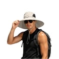 thumbnail image 4 of Wide Brim Sun Hat for Men & Women, UPF 50+ UV Protection, Breathable Mesh Windproof Chin Strap Foldable Outdoor Hat, Fishing Hiking Hat for Camping Mountain Travel Khaki Free Size, 4 of 6