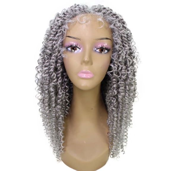 LUXLUXE Curly, Long, Lace Front Wig, Gray, 1 Count For Women Adult