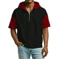thumbnail image 5 of Fabrcox Men's Hoodies Lightweight Short Sleeve Quarter Zip Sweatshirts for Men Workout Sports Drawstring Summer Color Block Mens Tops, 5 of 8