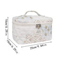 thumbnail image 2 of Quilted Makeup Bag Large Travel Cosmetic Organizer Cute Floral Design Washable Pouch for Women Girls, 2 of 6