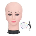 thumbnail image 3 of Cabeza de maniquí calva femenina realista, accesorio multifuncional y resistente. con ceja, 3 of 8